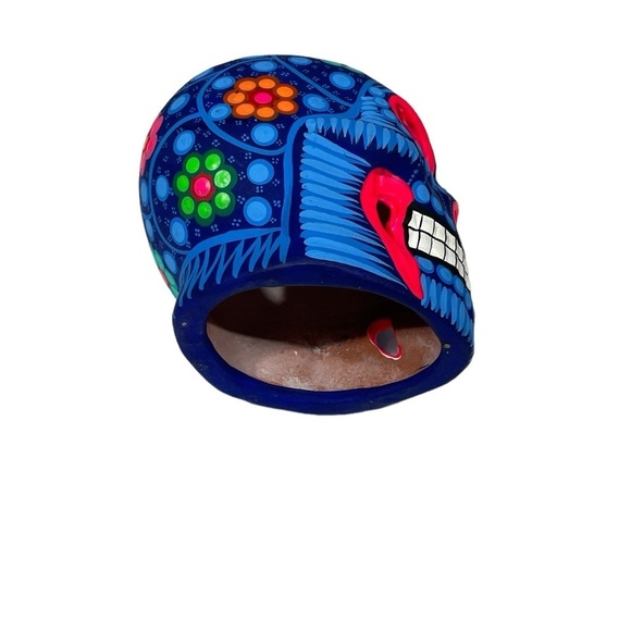 Mexican Clay Skull Hand painted blue 4”
New - Picture 3 of 6